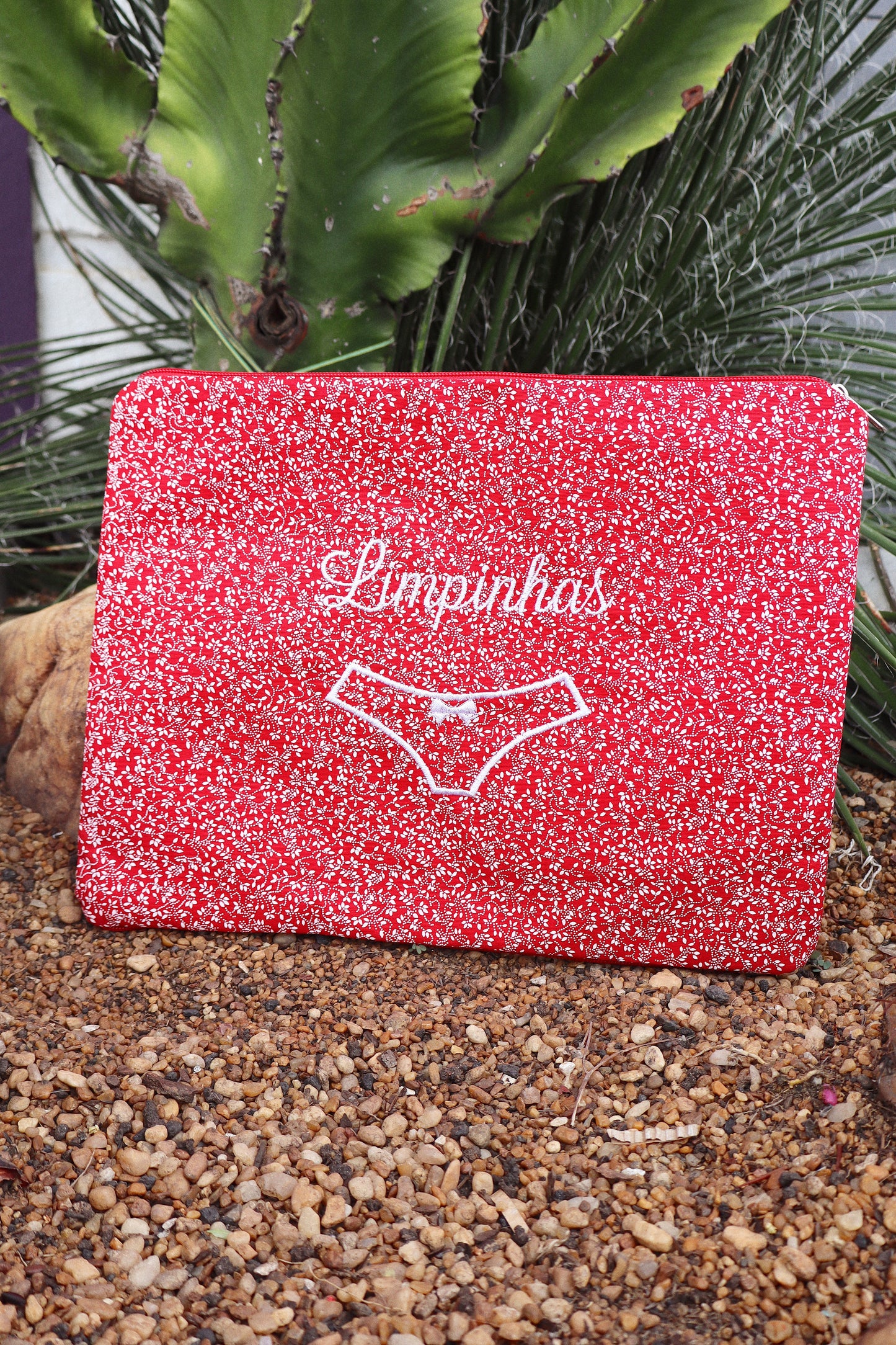 Necessaire Porta Calcinha Limpinha Sujinha G Vermelha