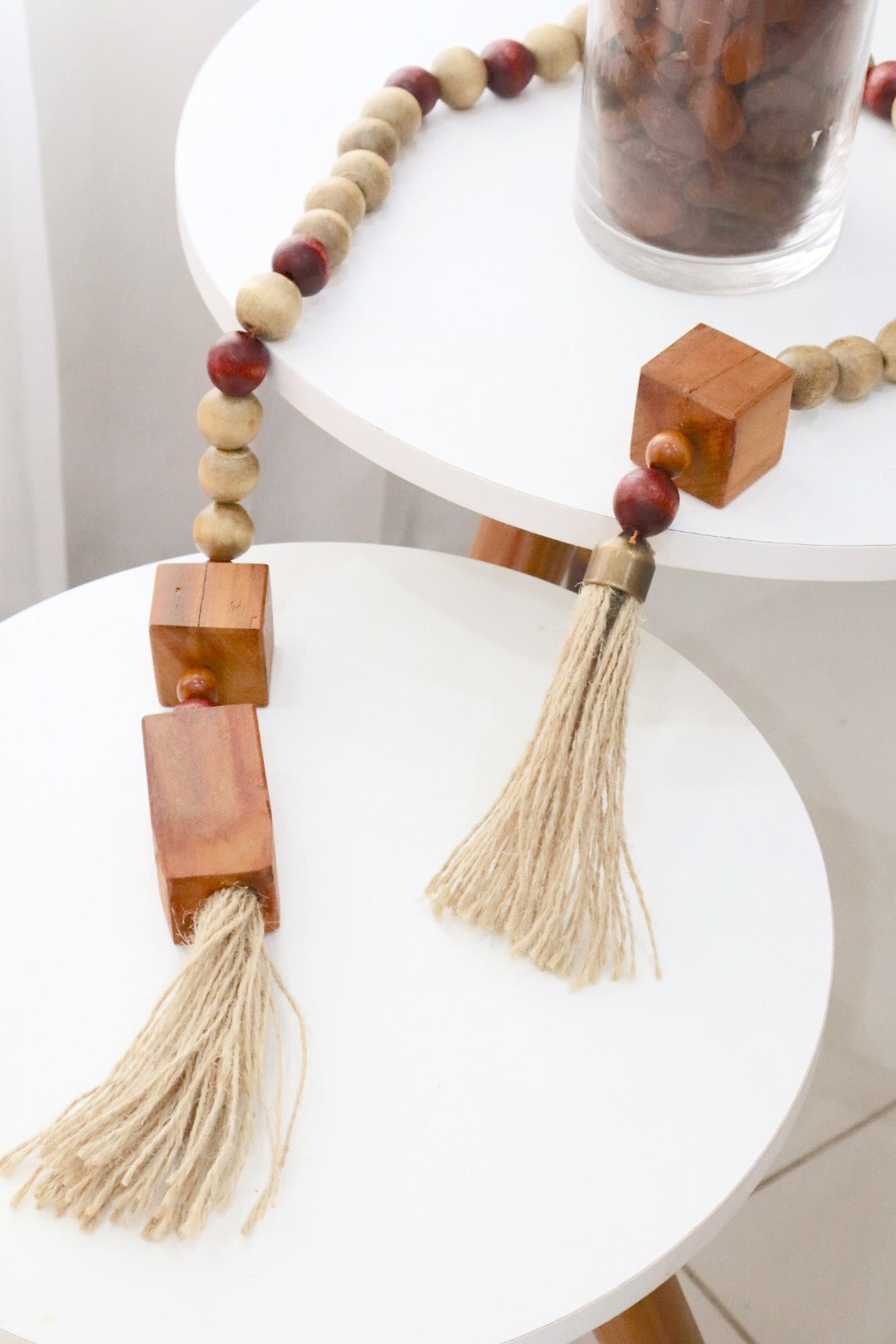 Colar / Terço de Mesa Médio Decorativo Aberto Blocos