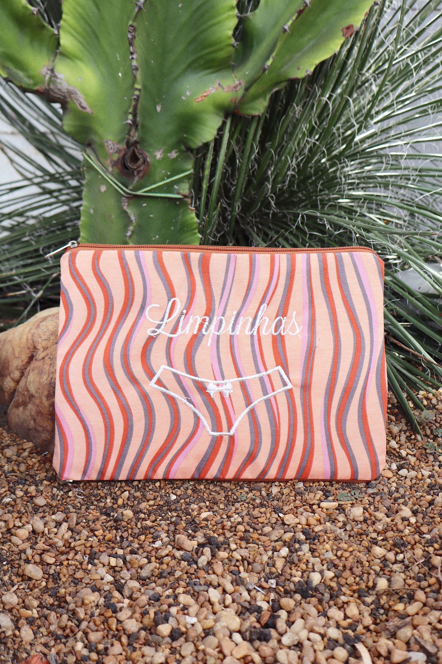 Necessaire Porta Calcinha Limpinha Sujinha P Ondas Laranja