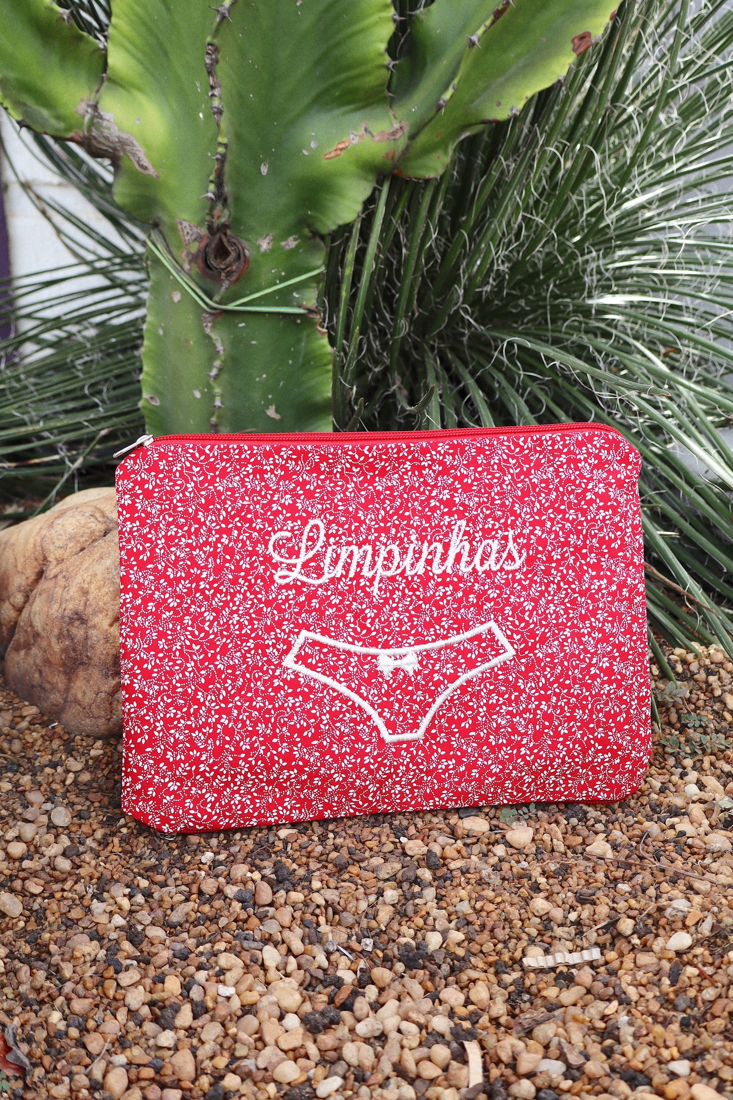 Necessaire Porta Calcinha Limpinha Sujinha P Vermelha