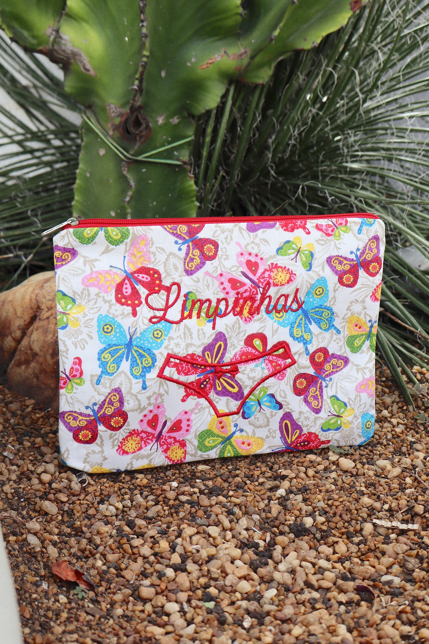 Necessaire Porta Calcinha Limpinha Sujinha P Borboletas