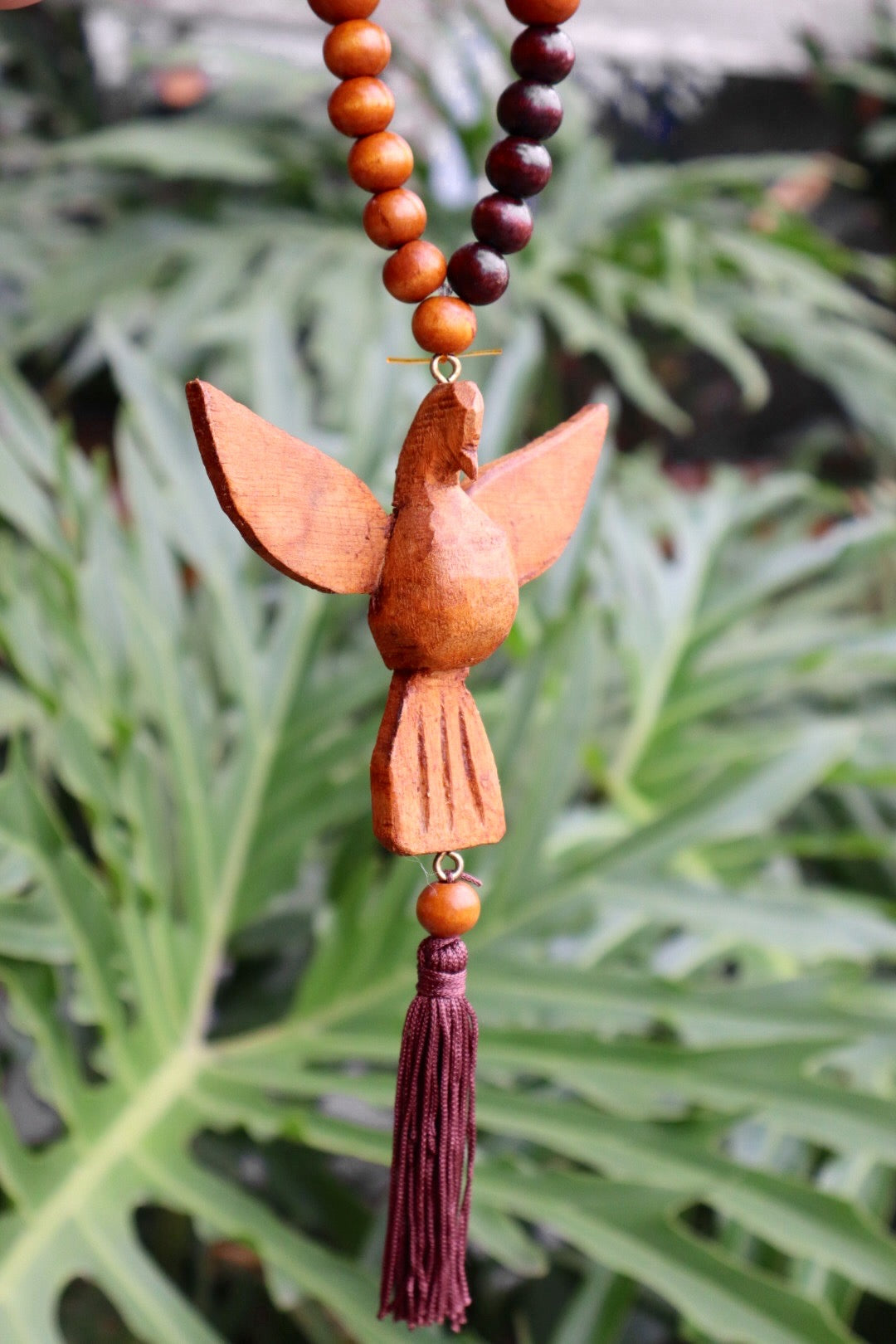 Enfeite de Porta / Divino Retrovisor Decorativo com Argola Divino Marrom Escuro