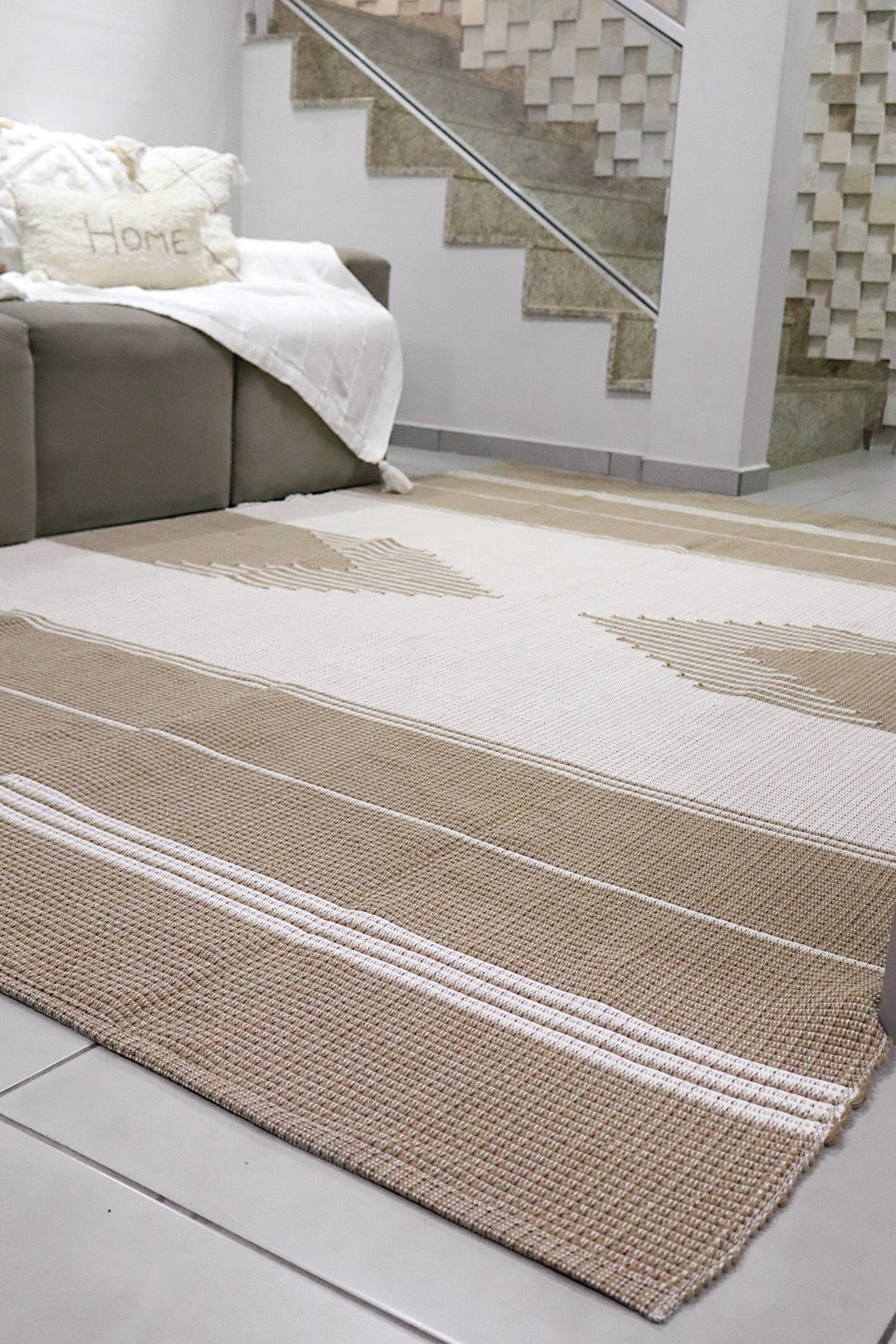 Tapete de Bico X Linha Bege 2,00x2,50m