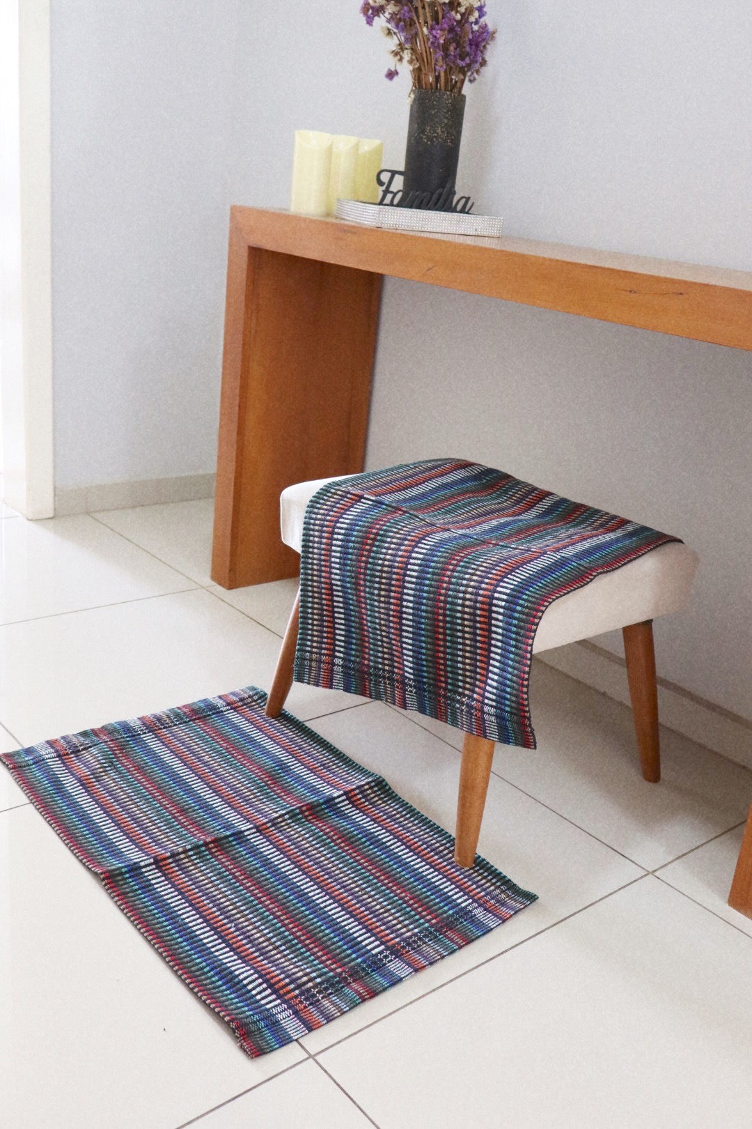 Tapete 46X67cm Multicores Mesclado Escuro
