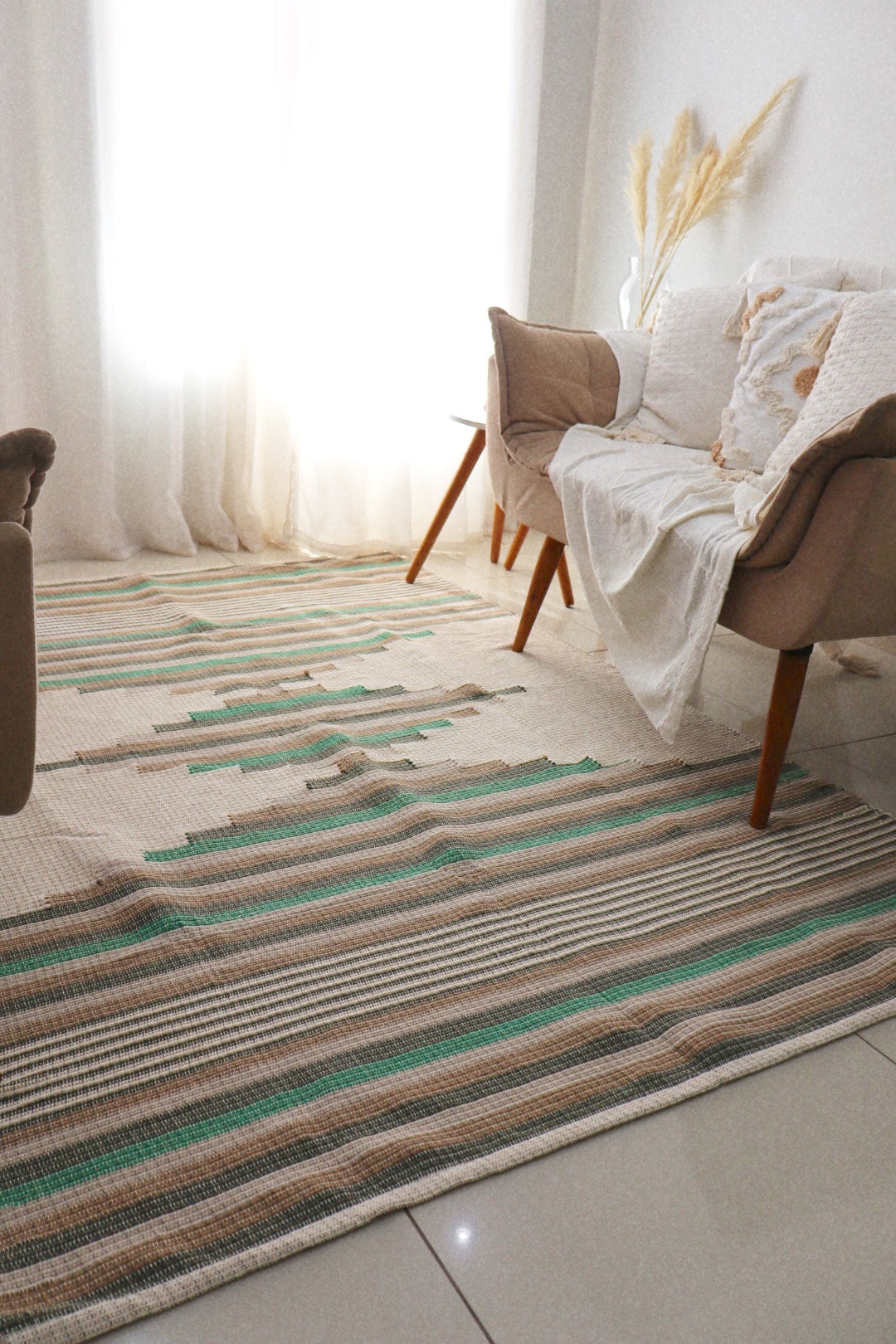 Tapete de Bico Linha Trabalhado Colorido Verde 1,50x2,00m