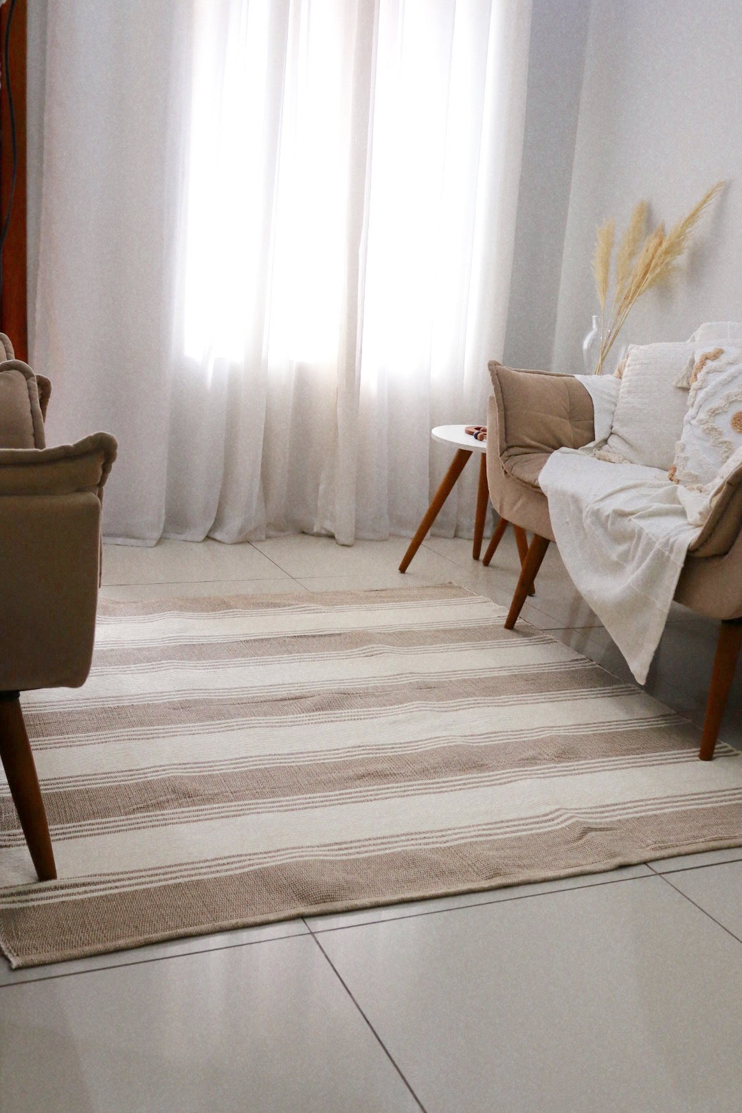 Tapete em Linha Listra Bege 1,50x1,50m