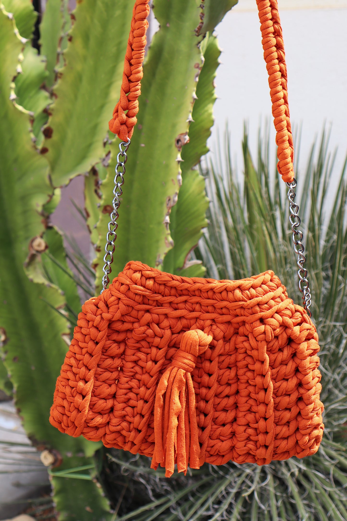 Bolsa Crochê Sanfoninha Terracota