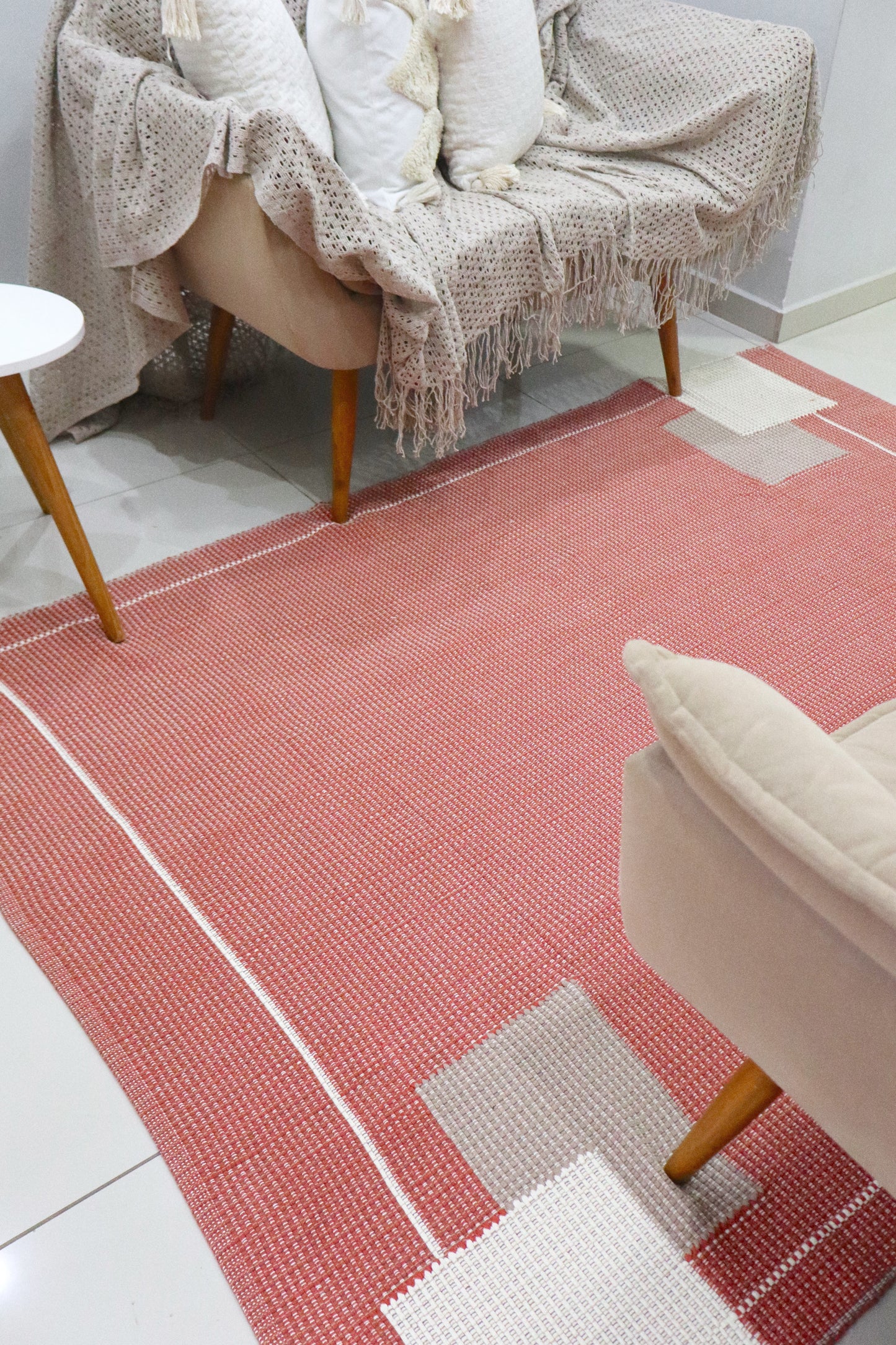 Tapete Linha Trabalhado Moldura Terracota 1,50x2,00m