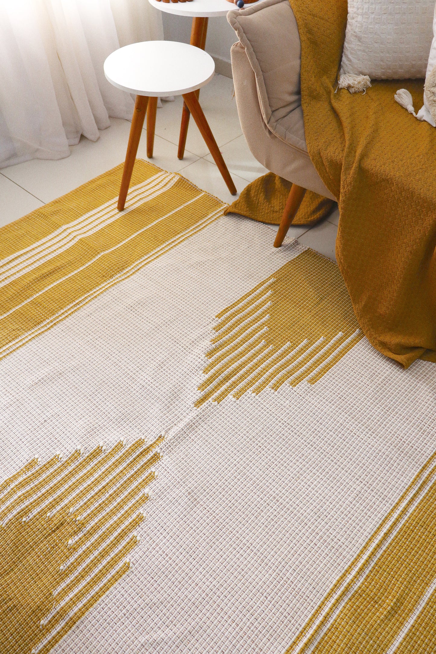 Tapete Linha Bico "X" Mostarda 1,50x2,00m