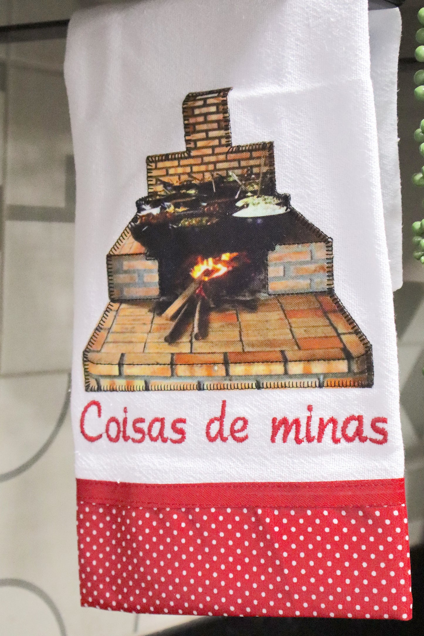 Pano de Prato Coisas de Minas Fogão a Lenha