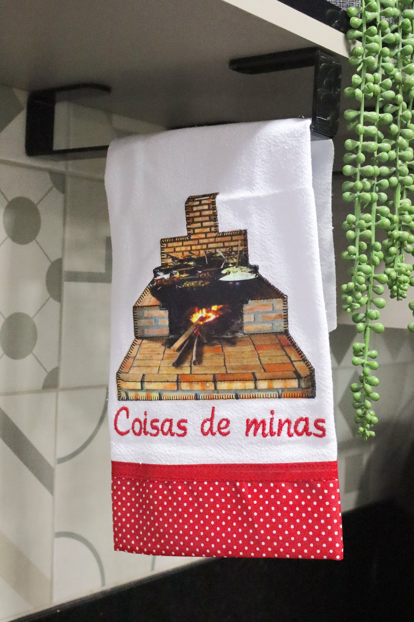 Pano de Prato Coisas de Minas Fogão a Lenha