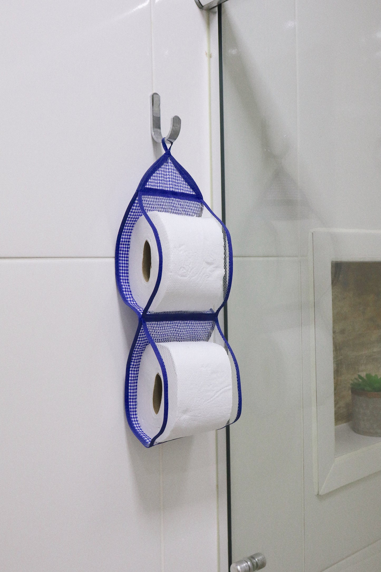Porta Papel Higiênico 2 Lugares Tule Azul