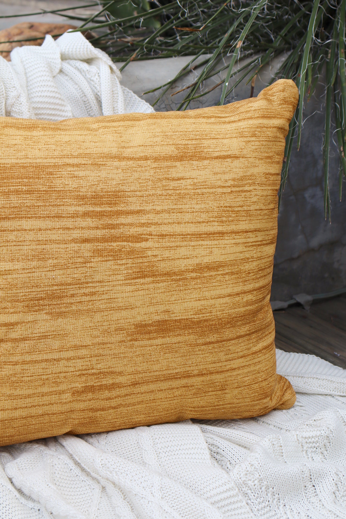 Capa de Almofada em Gorgurinho Mostarda 45x45