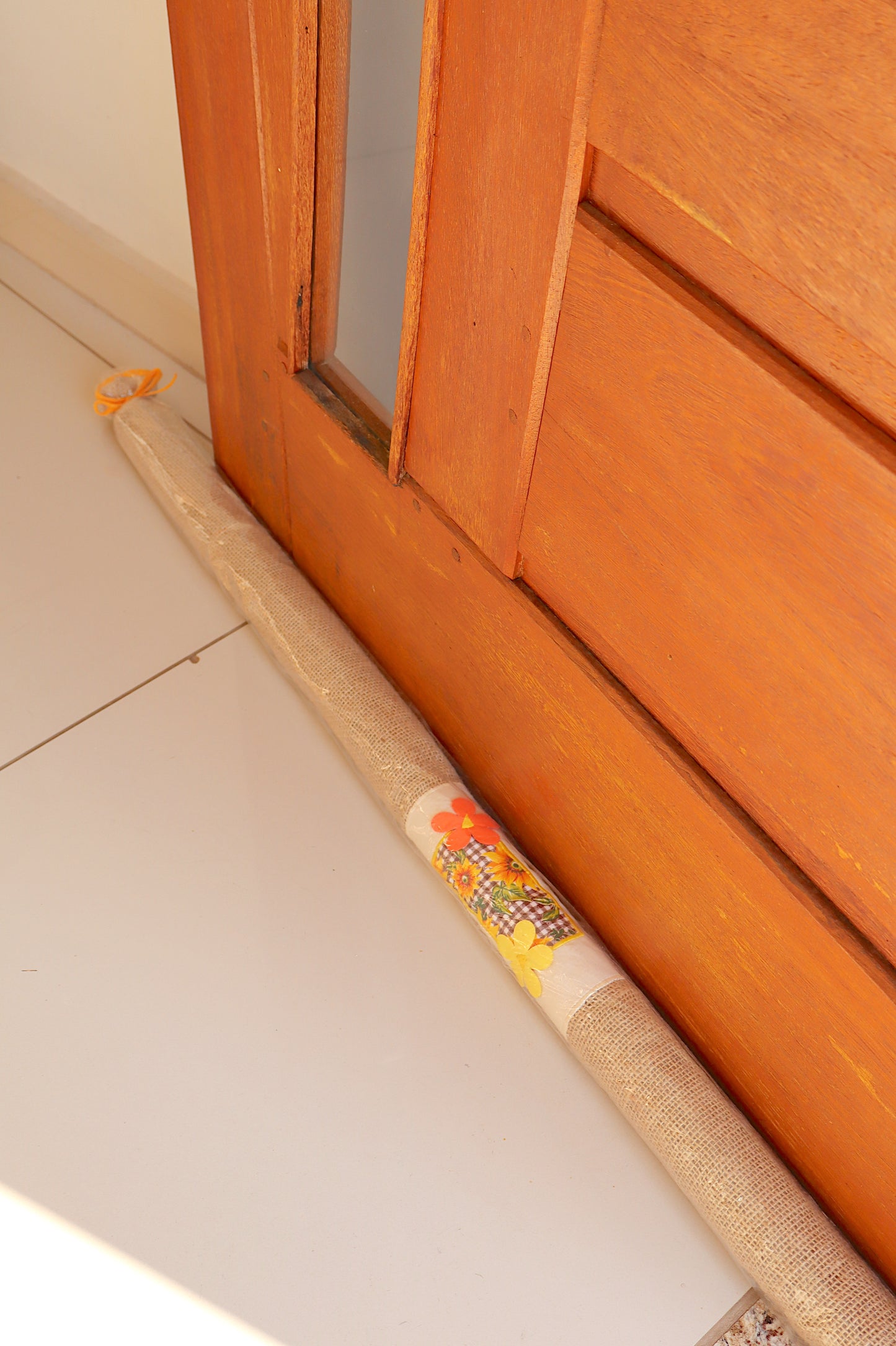 Peso Porta Cobra Juta Laranja e Amarelo 120cm