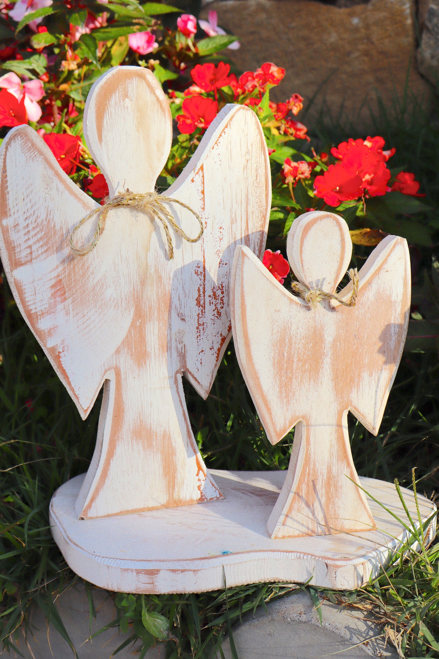 Par Anjo Madeira Branco Decoração