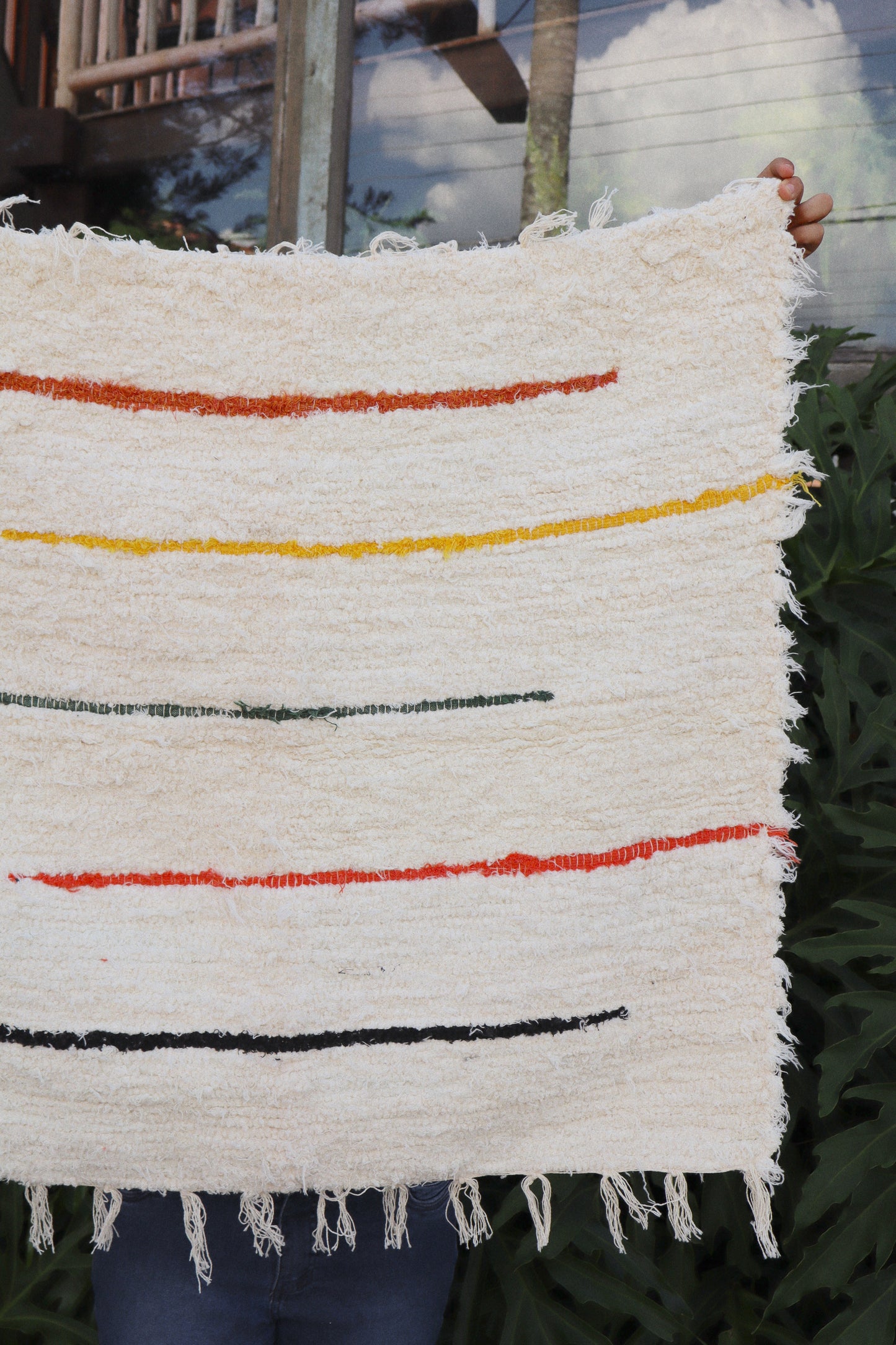 Tapete Algodão Felpudo Capri Colorido Quadrado 80x80cm