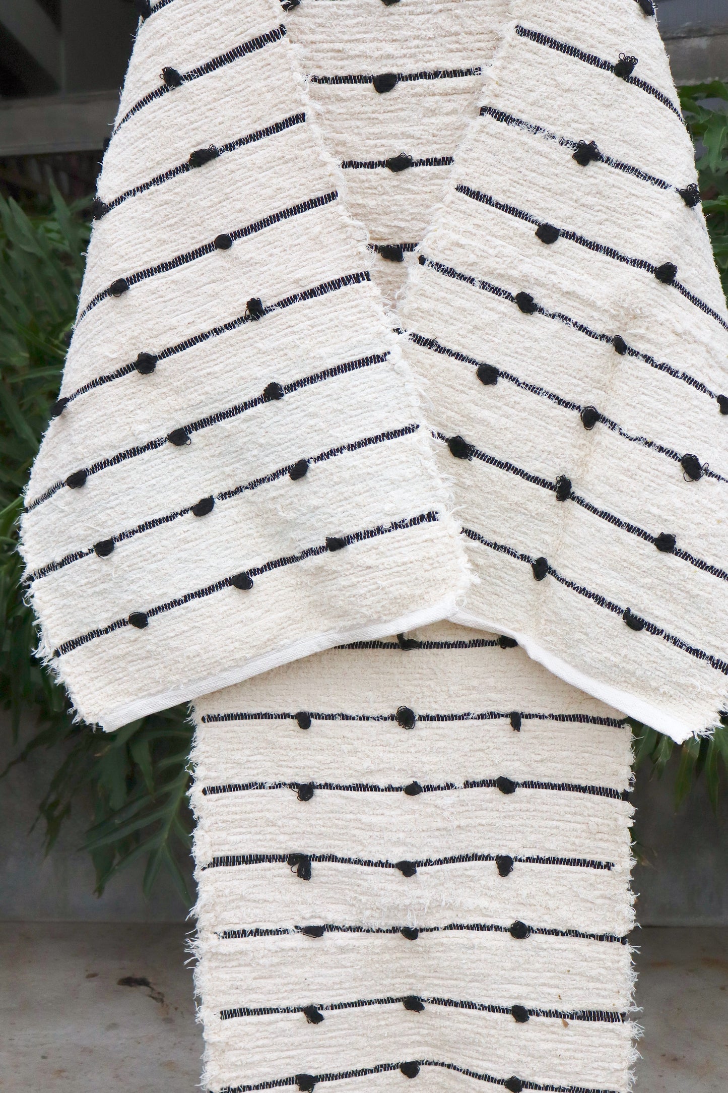 Jogo de Passadeira Felpudo Algodão Puxadinho Pompom Preto