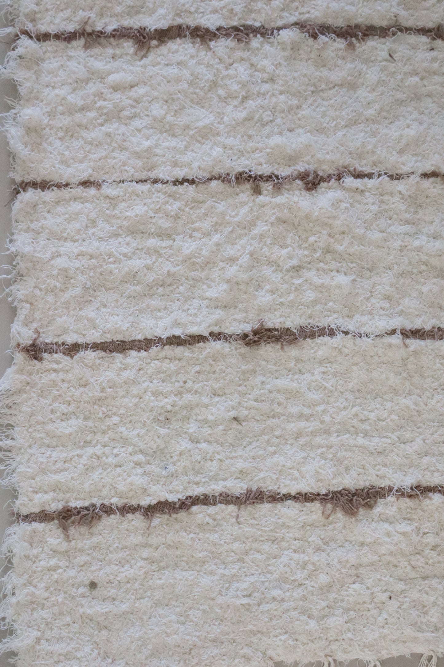 Tapete Algodão Felpudo Bege Listra Fina 50x80