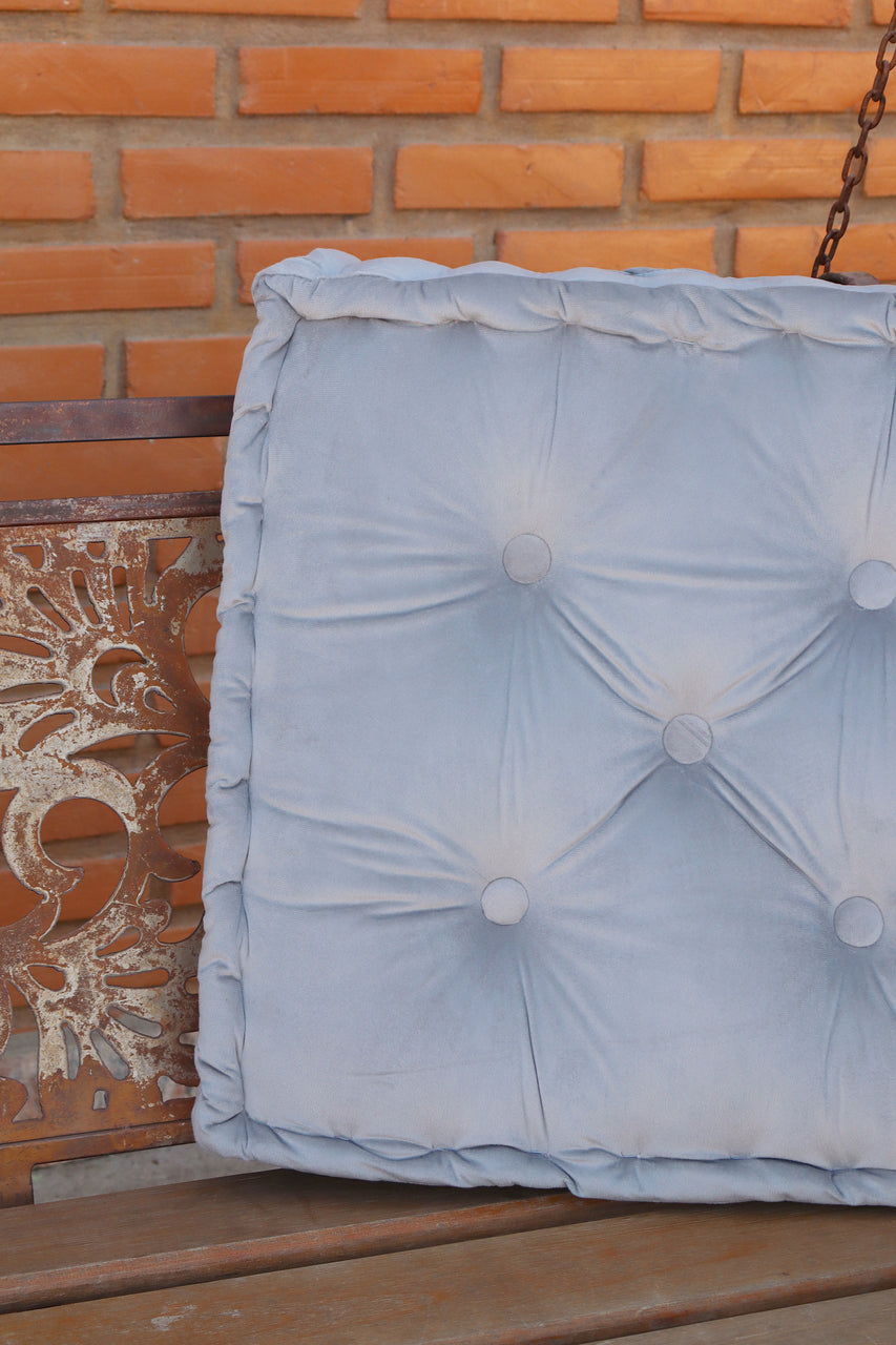 Almofada Futon Turca Branco Gelo 50x50x10cm