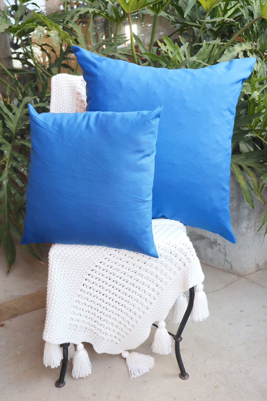 Capa de Almofada Oxford Lisa Azul 65x65