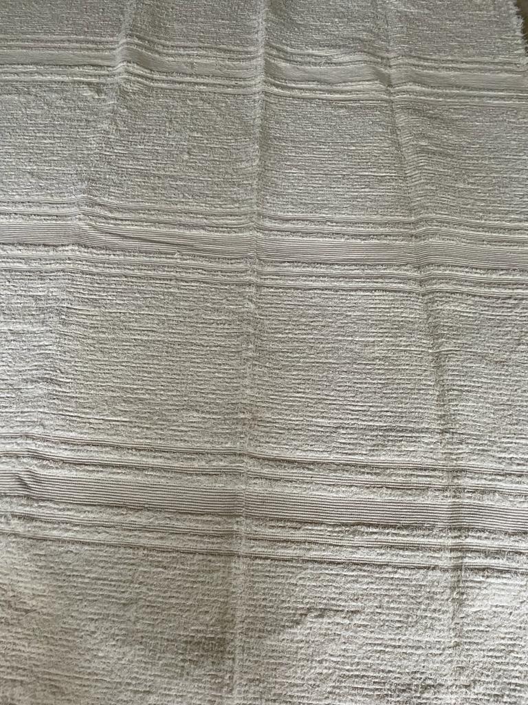 Tapete Algodão Bordado Listrado Chic Cru 2,00x2,50m