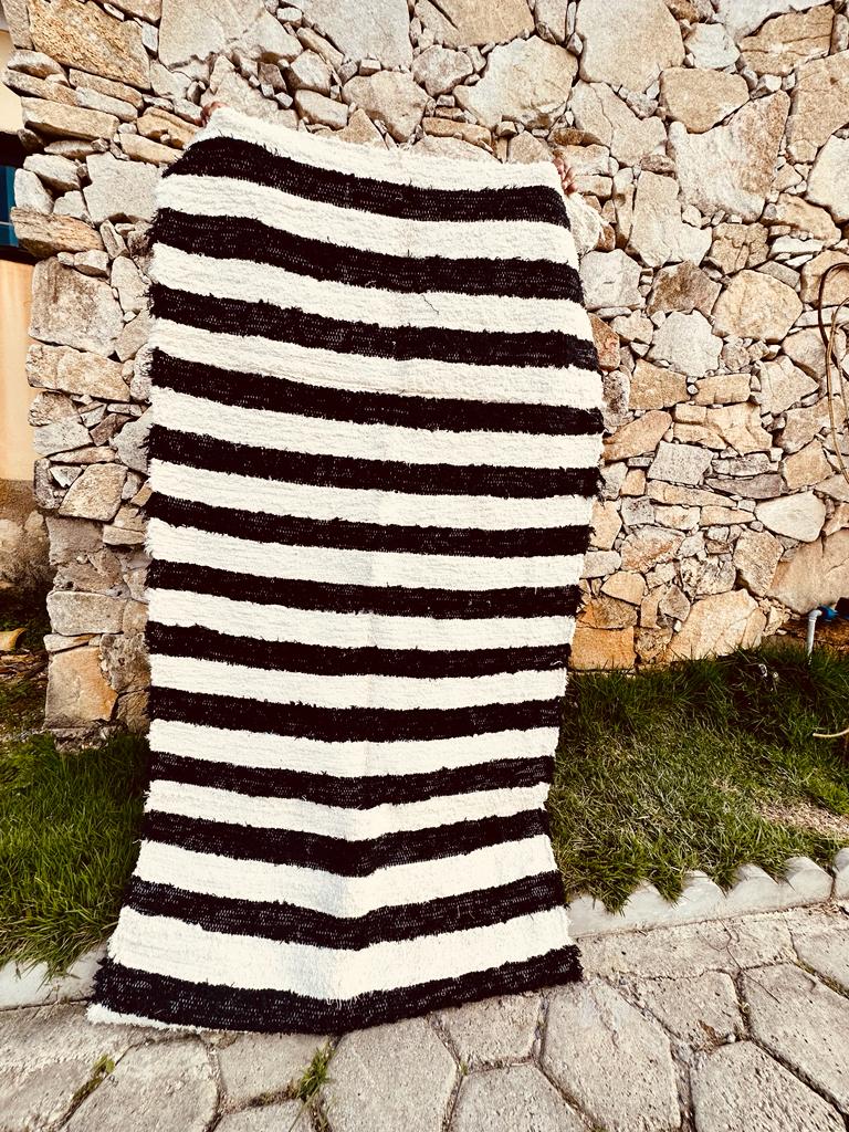 Tapete Felpudo Listrado Preto 2,5x1,0m