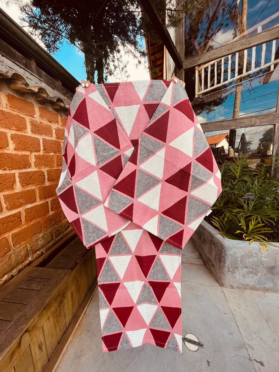 Jogo de Passadeira Emborrachado Dubai Vermelho