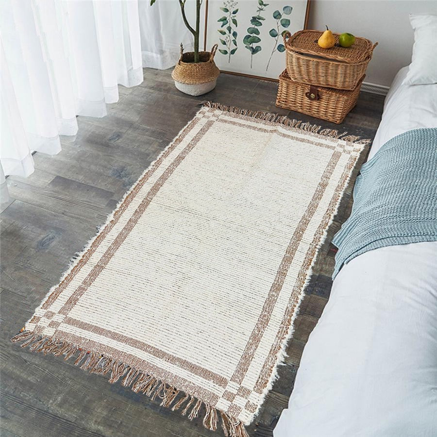 Tapete Médio Dupla Face Felpudo Bege 0,80x1,40m