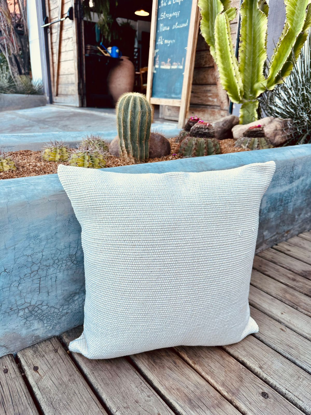 Capa de Almofada em Linha 100% Algodão Lisa Cru 50x50