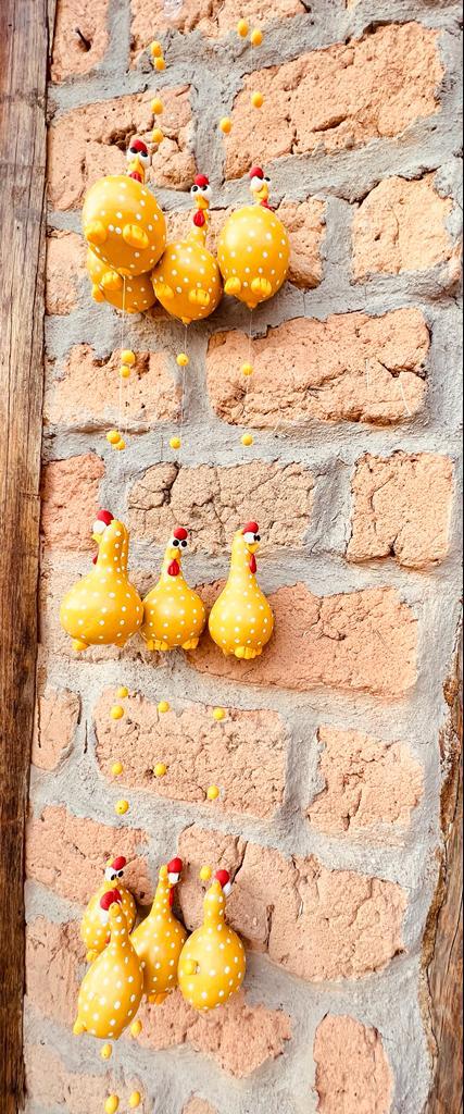 Móbile de Galinha em Cabaça Amarelo