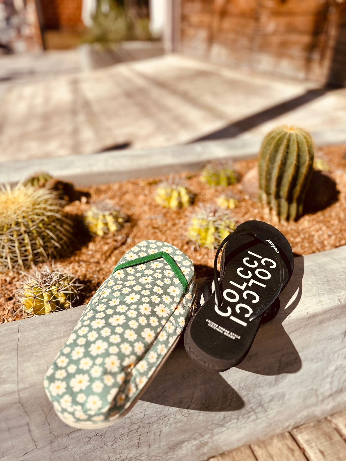 Necessaire Porta Chinelos Margaridas Verde