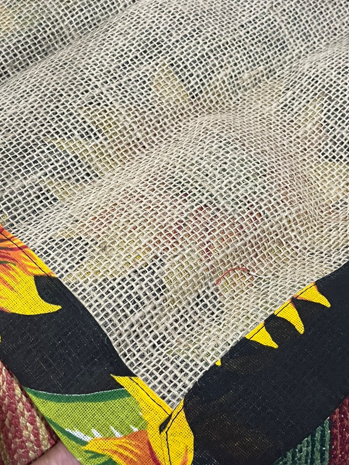 Jogo Americano Dupla Face Chita/Juta Preto 4 Peças