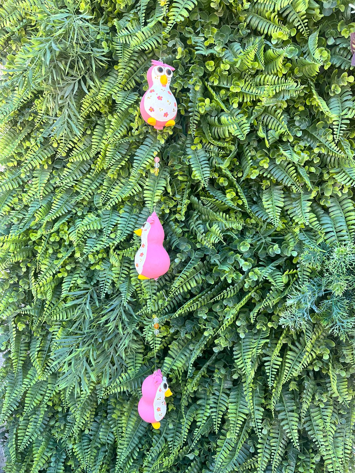 Móbile de Coruja em Cabaça Rosa