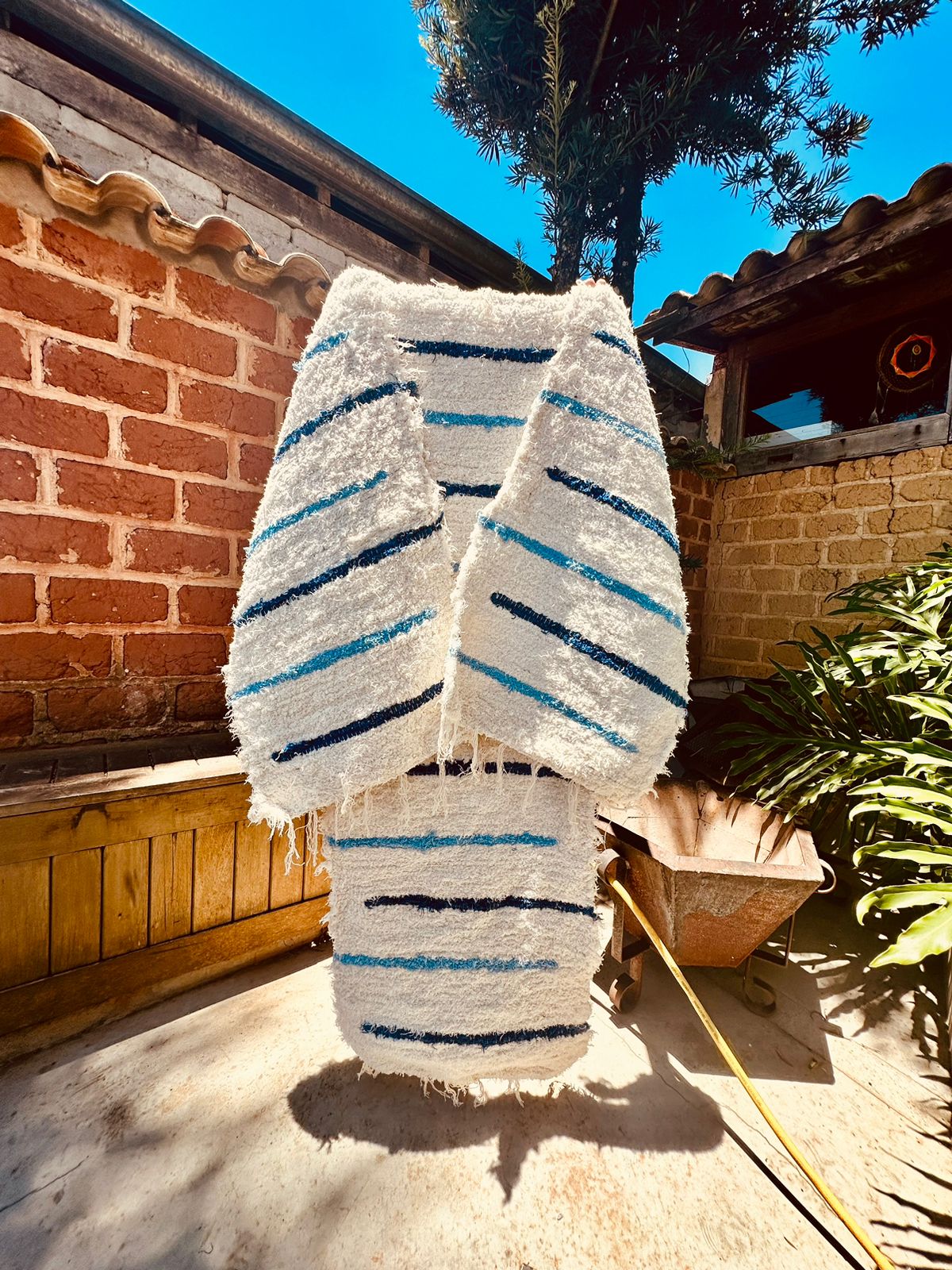 Jogo de Passadeira Felpudo Capri Azul G