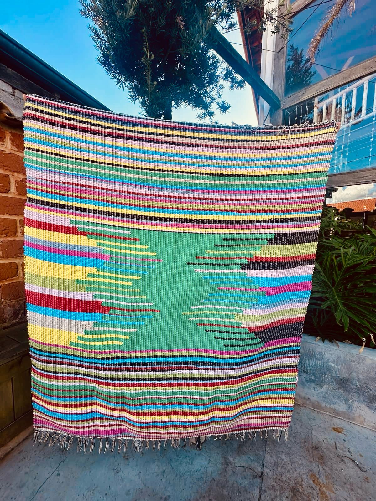 Tapete de Bico em Malha Verde 1,50x1,50m