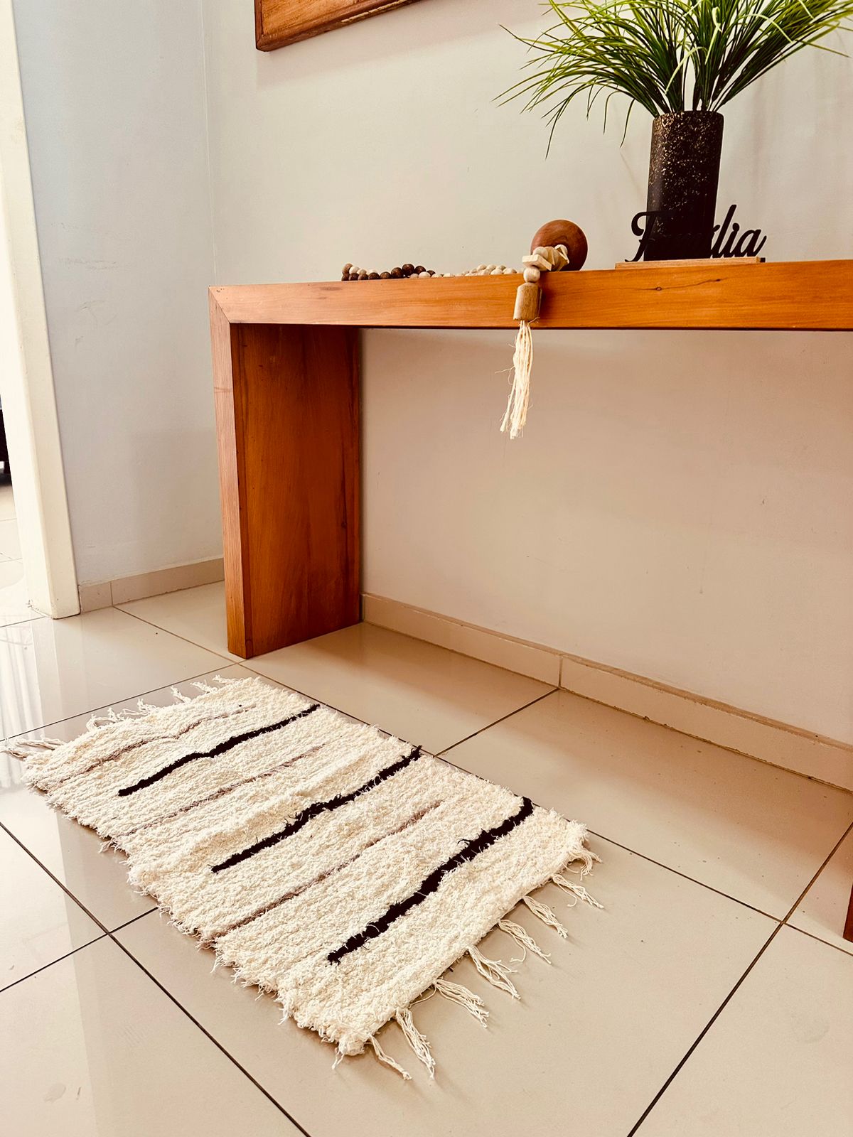 Tapete Algodão Felpudo Capri Preto 50x80