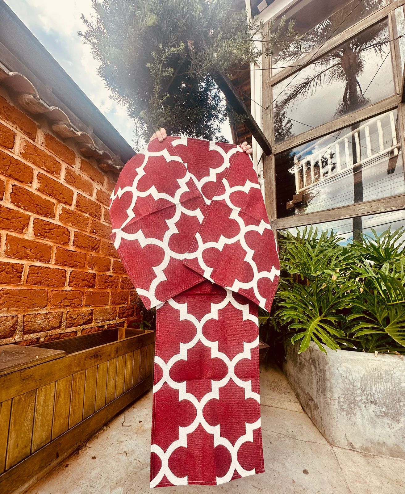 Jogo de Passadeira Emborrachado Supreme Vermelho