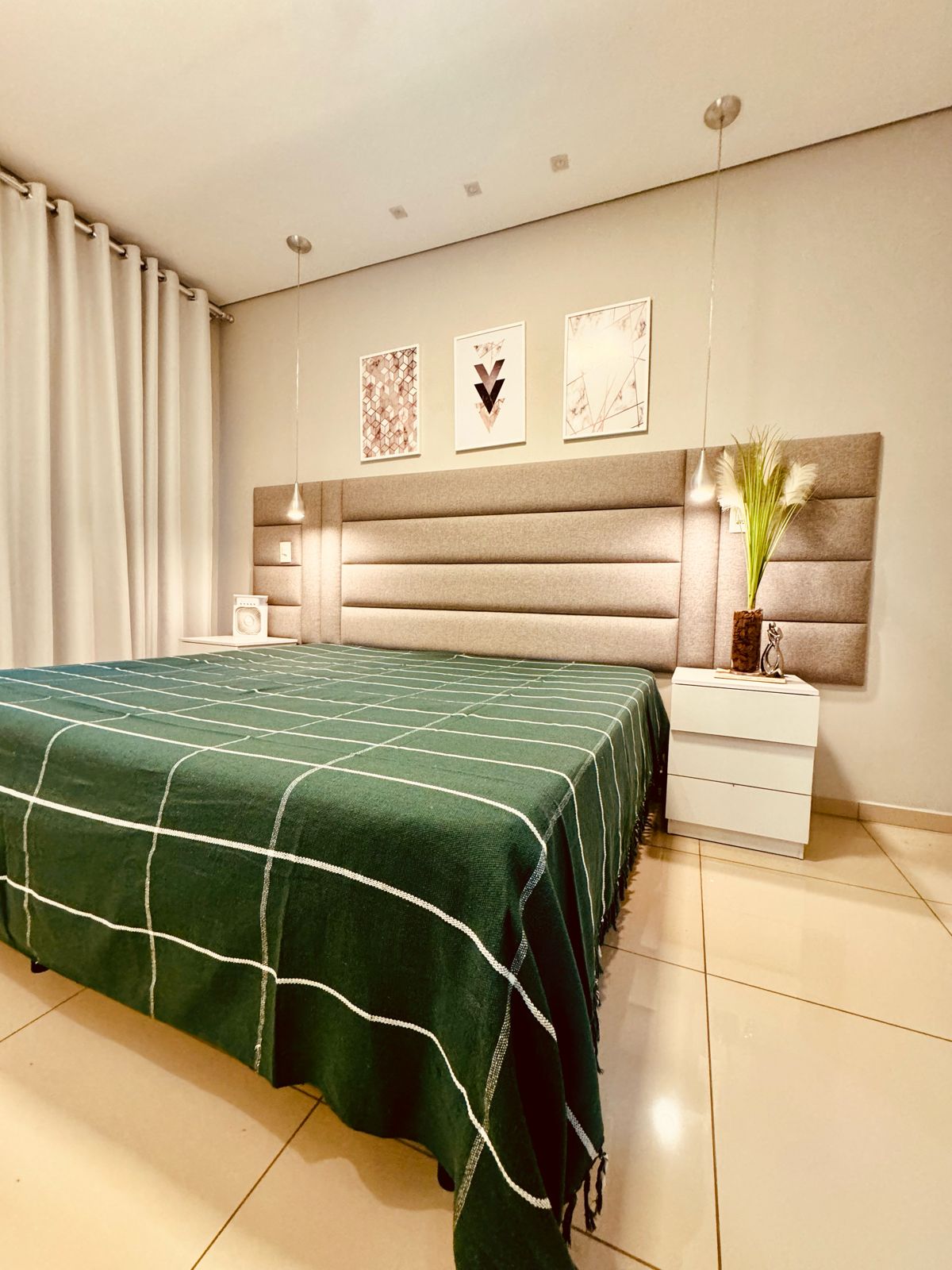 Colcha para Cama Casal 2,20x2,50m Artesanal Grid Verde