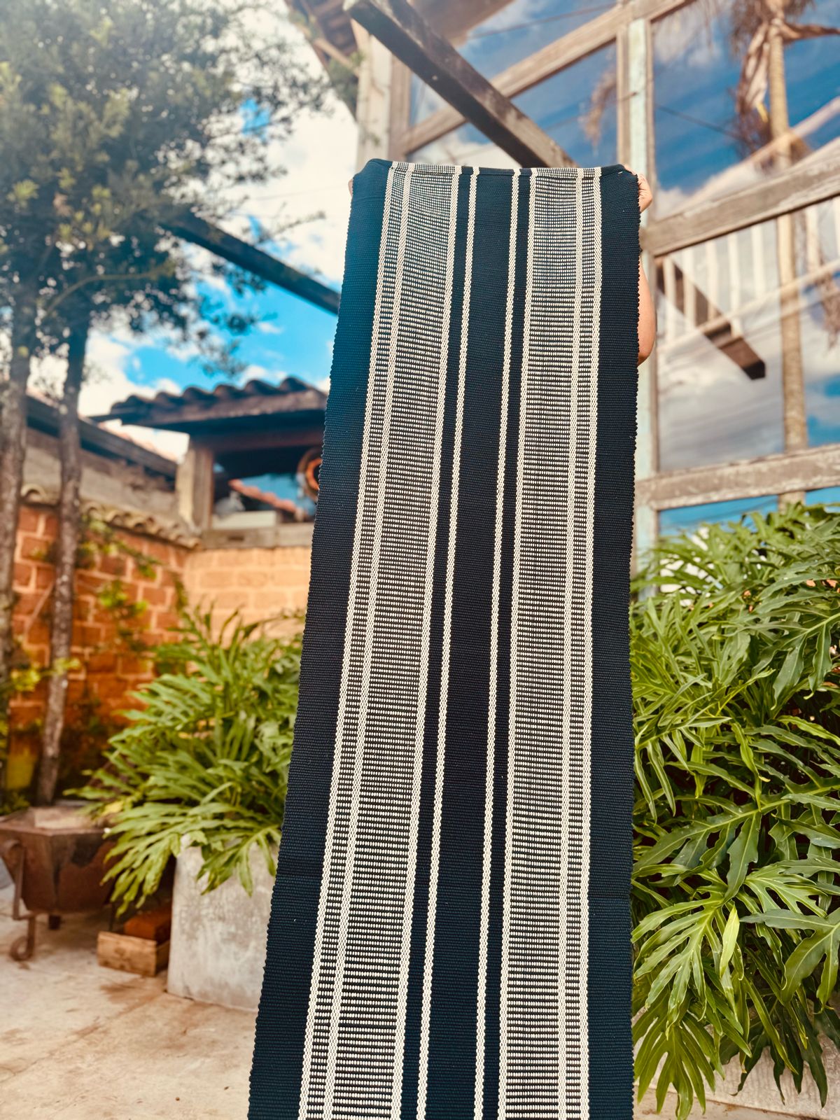 Passadeira em Linha Listrada Preta 3,0m