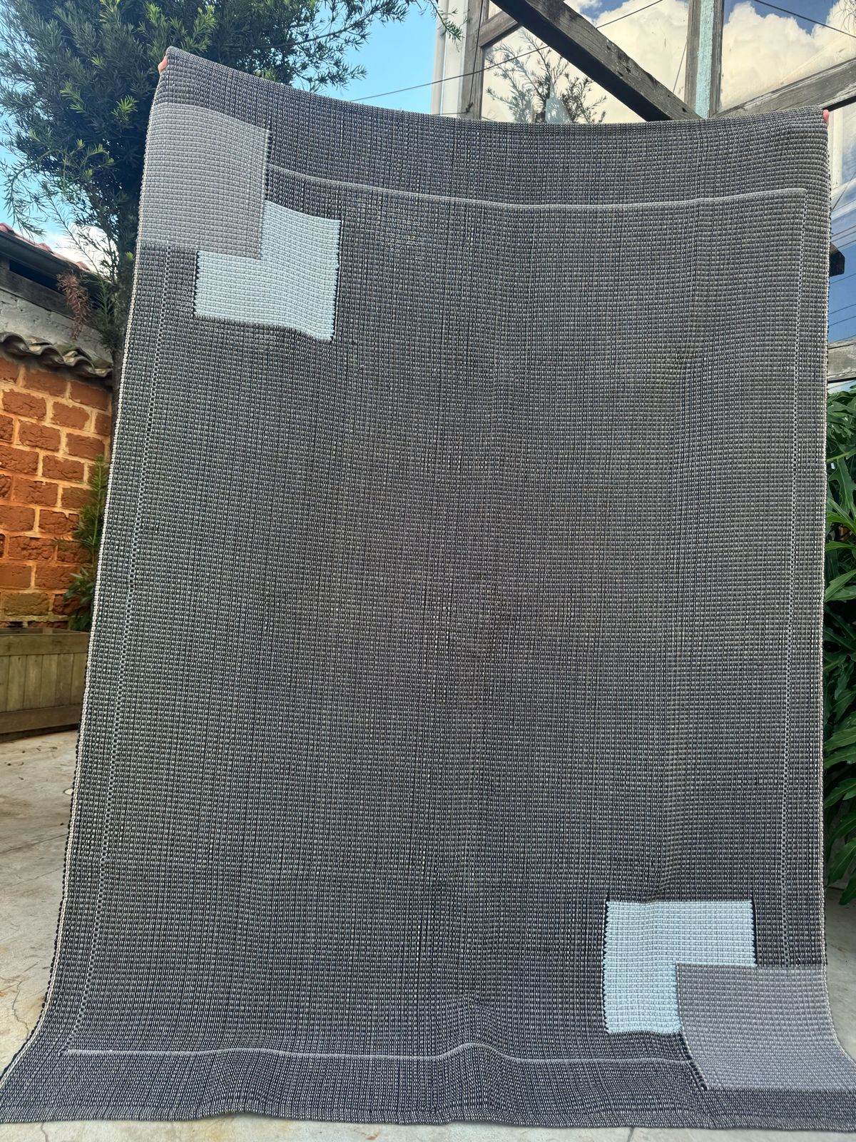 Tapete Linha Trabalhado Moldura Preto 1,50x2,00m