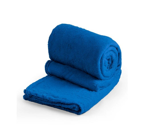 Cobertor Manta Microfibra Aveludada 1,80x2,00m Azul Caneta