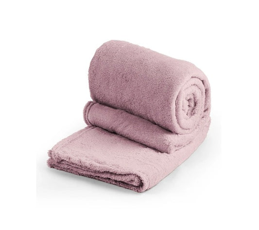 Cobertor Manta Microfibra Aveludada 1,80x2,00m Rosa Claro