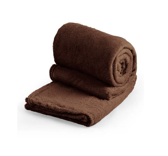 Cobertor Manta Microfibra Aveludada 1,80x2,00m Marrom