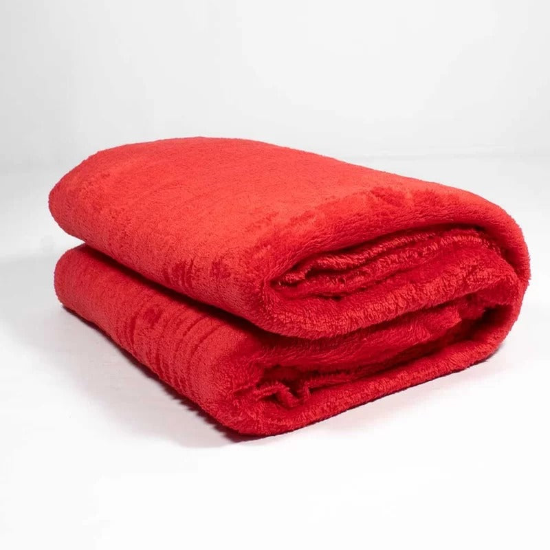 Cobertor Manta Microfibra Aveludada 1,80x2,00m Vermelha