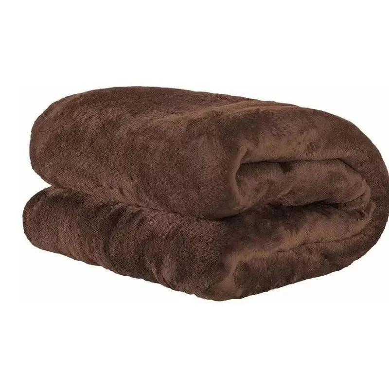 Cobertor Manta Microfibra Aveludada 1,80x2,00m Marrom