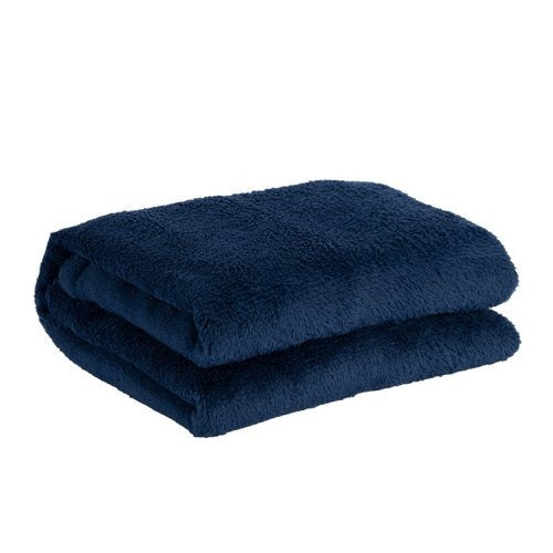 Cobertor Manta Microfibra Aveludada 1,80x2,00m Azul Marinho