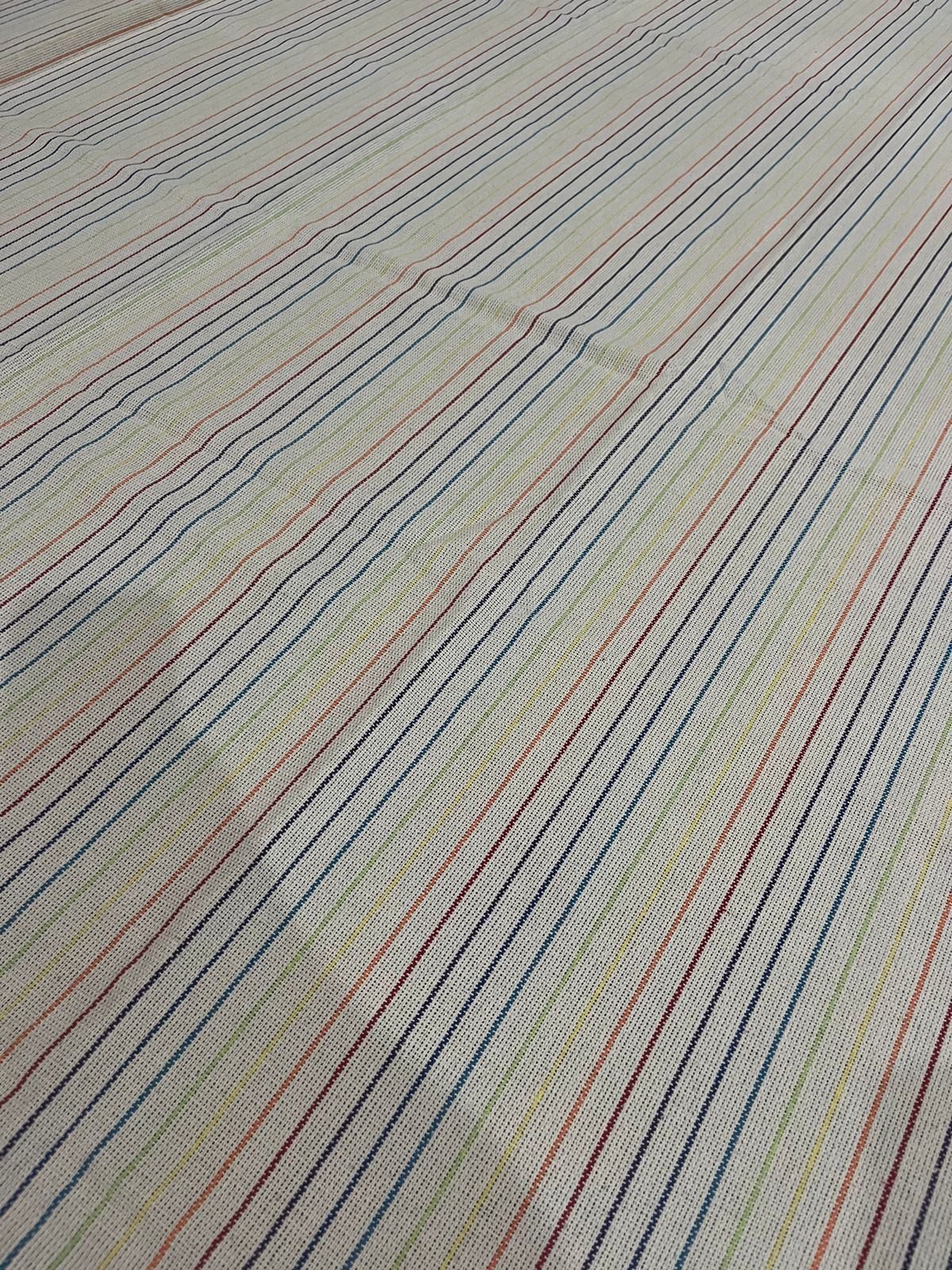 Toalha de Mesa Algodão Arco Íris Listra Fina 1,5mx3,0m