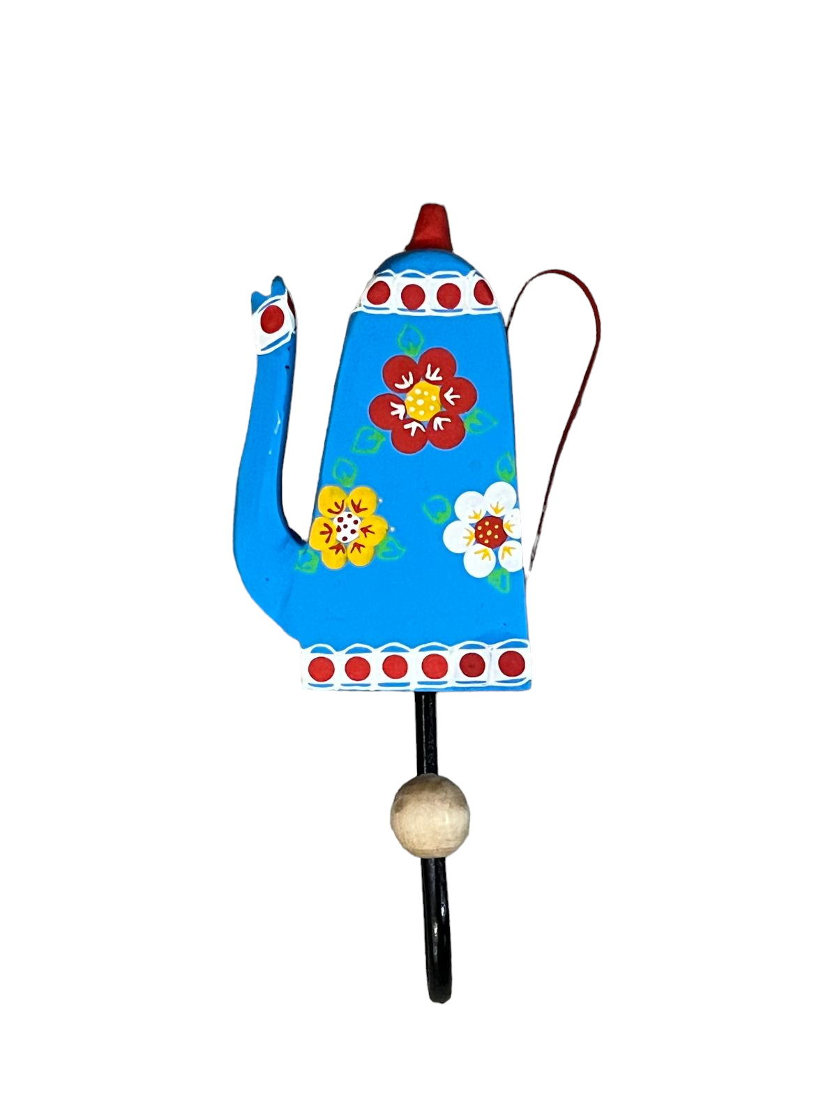 Cabide de Bule Madeira Um Gancho Azul Claro