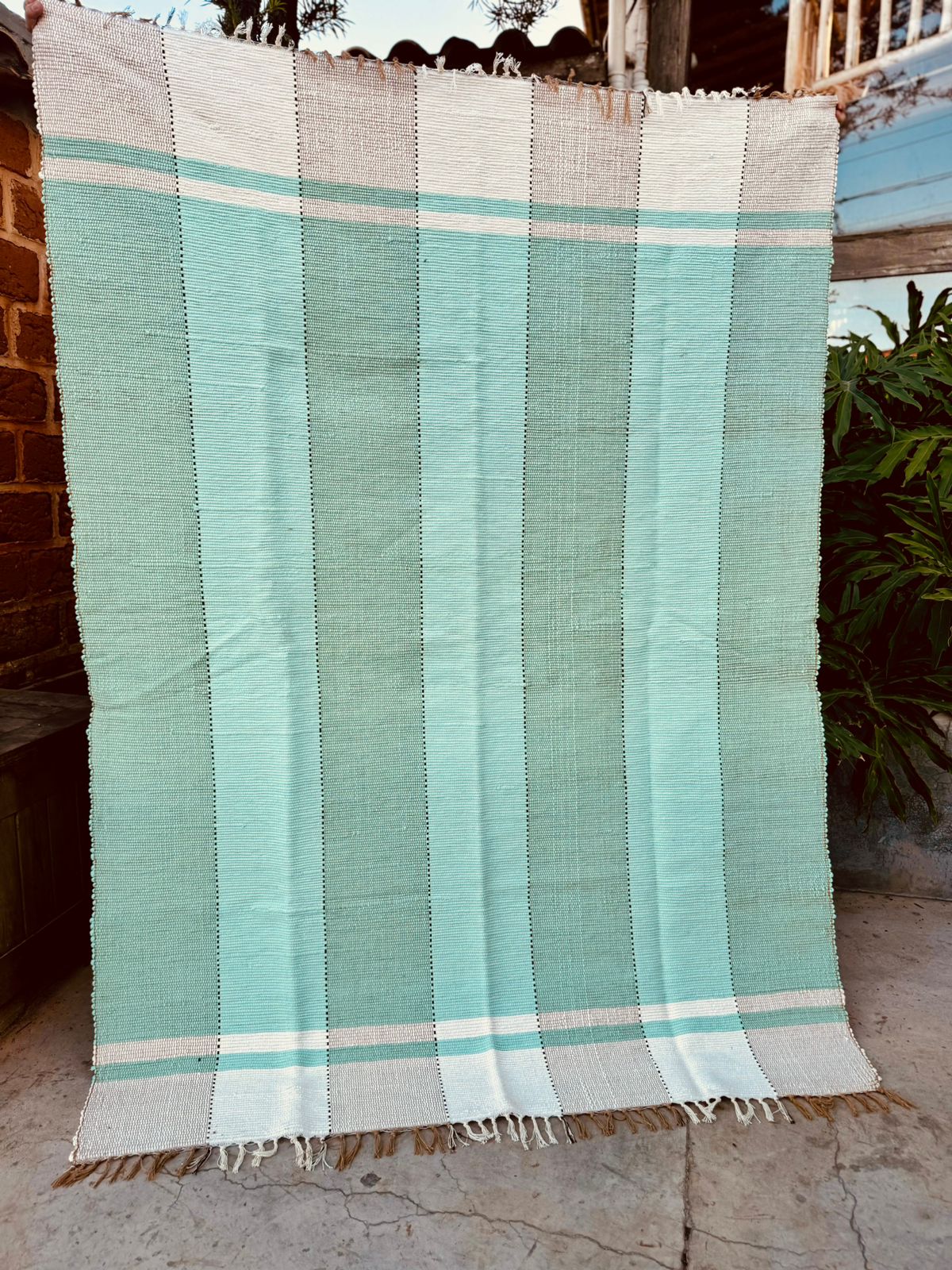 Tapete em Malha Moldura Verde Claro 1,50x2,00m