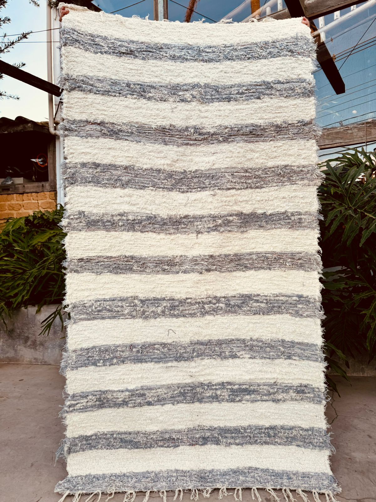 Tapete Felpudo Listrado Cinza 2,0x1,0m